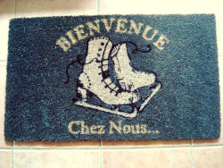 Paillasson "Patins à glace" "Bienvenue chez nous"