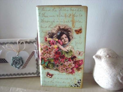 Carnet de notes rétro fillette aux papillons, ambiance de charme