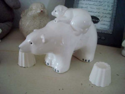 Famille d'ours blanc, objet de décoration