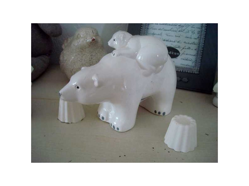 Famille d'ours blanc, objet de décoration