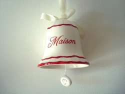 Cloche sonnette en faience "Maison"