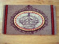 Paillasson marron rouge et jaune "Couronne"