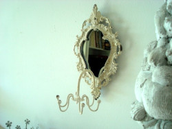 Miroir esprit rétro et patere 6 crochets