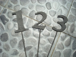 Set de 3 piques fleurs "1.2.3"  ambiance campagne