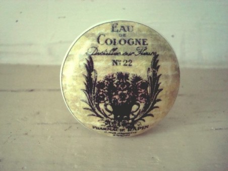 Bouton de porte porcelaine "Eau de Cologne"