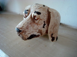 Bouton de porte en forme de tête de chien, ambiance campagne