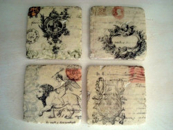 Ensemble de 4 sous-verres esprit rétro