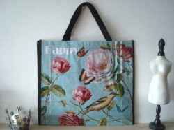 Sac shopping bleu "Happy"