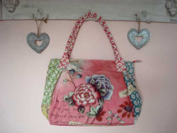 Sac en tissu bleu vert "Flower"