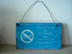 Plaque décorative rétro "Défense de fumer"