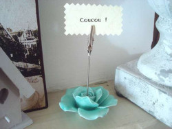 Porte photo en forme de rose verte