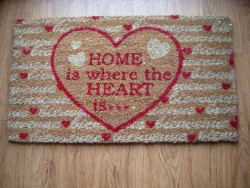 Paillasson original  "Home is where the heart is", déco montagne