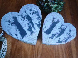 Boîtes de rangement coeurs aux chatons ambiance cosy