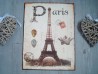 Plaque décorative rétro "Paris" décor  Tour Eiffel