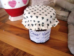 Cache couvercle pour pot à confiture petits coeurs pour cuisine rétro