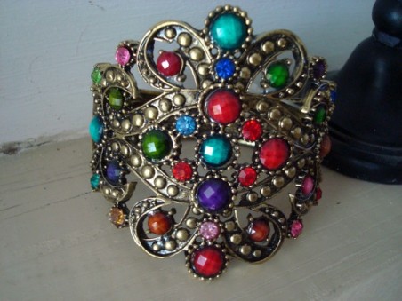 Bracelet baroque fantaisie perles multicolores