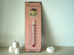 Thermomètre rose poudré "Patisserie" style ancien