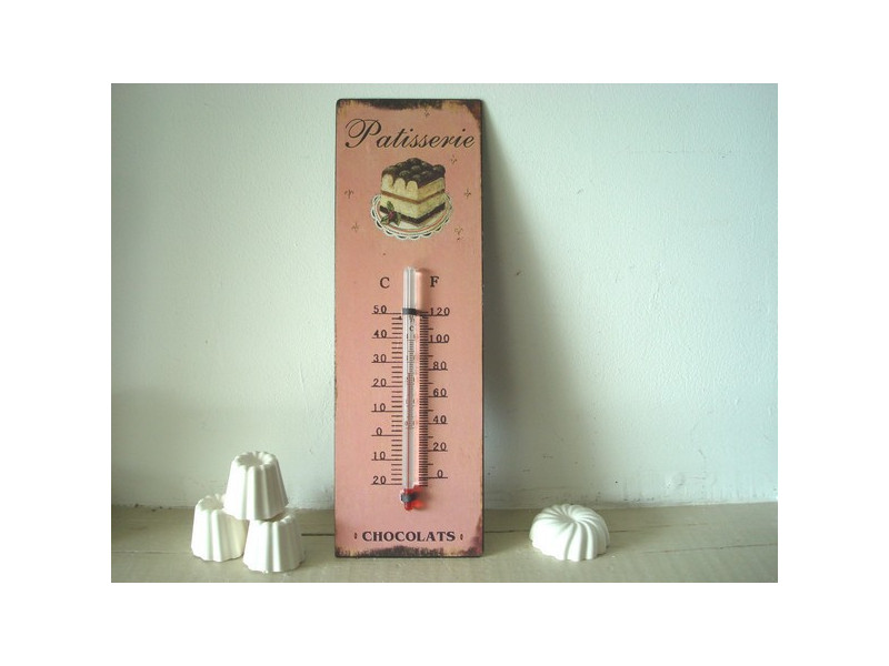 Thermomètre décoratif rose poudré Pâtisserie, déco vintage
