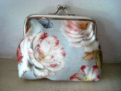 Porte-monnaie aux fleurs et papillon, accessoire de mode vintage
