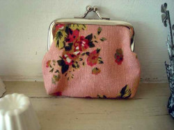 Petit porte monnaie de couleur rose à fleurs, accessoire de mode fantaisie