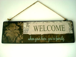 Panneau champêtre en bois "Welcome"