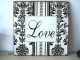 Plaque décorative rétro "Love" en noir & blanc