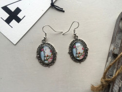 Boucles d'oreilles mini cabochon Paris Tour Eiffel