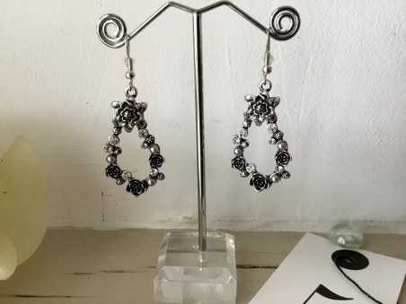 Boucles d'oreilles rétro au filigrane métal ajouré