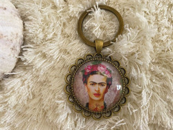 Porte clés vintage Frida KAHLO coloris bronze
