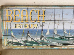 Pancarte BEACH Just enjoy bord de mer