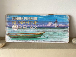 Pancarte SUMMER PLEASURE style bord de mer