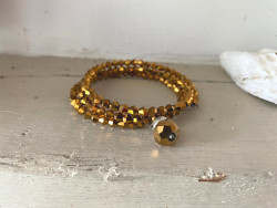 Bracelet fantaisie doré multi-rangs style bohème